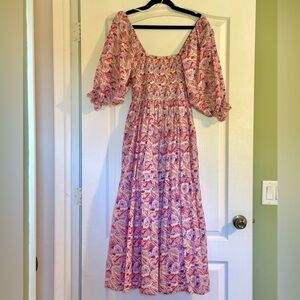 Floral Puff Sleeve Maxi Dress